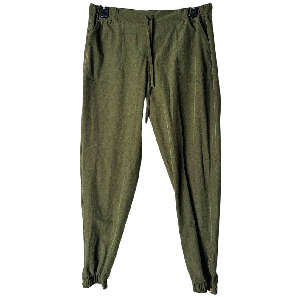 Albion Fit Jetsetter Joggers Olive Green Ankle Zip Travel Pants Medium